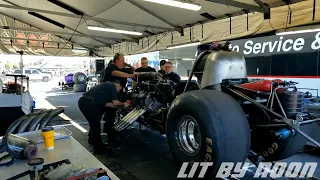 Bobby Bode Warrm up and I get My Dose of Nitro Methane, Fuel Funny Car, Auto Club World Finals, Auto