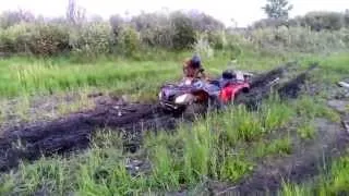 Quad bike stuck in the mud (Stels ATV-700)