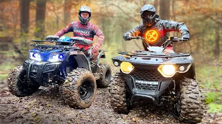 Cheap quads battle! Linhai Yamaha vs Sharmax! That is why 2wd cheap ATVs are better than 4wd!