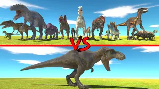 New T-rex in Battle with All Dinosaurs - Animal Revolt Battle Simulator