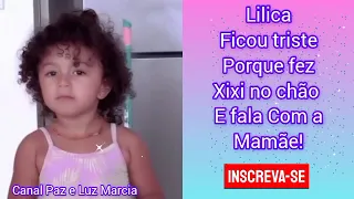 Lilica ficou triste porque fez xixi no chão e fala com a mamãe Lore Improta!