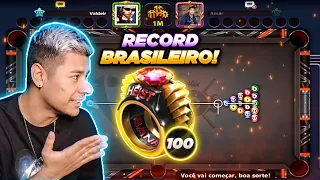 RECORDE BRASILEIRO?!? JOGUEI E COMPLETEI 100 ANÉIS DA NOVA MESA DE TABELA! 8 BALL POOL