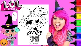 Coloring LOL Surprise Halloween Custom GLITTER Coloring Page Prismacolor Markers | KiMMi THE CLOWN