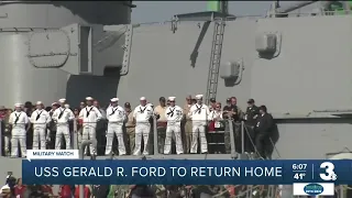 USS Gerald R. Ford will be heading home after extended deployment defending Israel