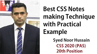 Best CSS Notes making Technique with Practical Examples | Syed Noor Hussain | PAS