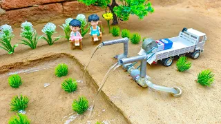 How to make mini tractor with double water pump science project | Diy tractor machine | @Santroyce