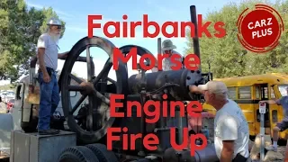 Fairbanks Morse 22 HP Old Engine Fire Up - Prescott Antique Auto Club, Aug. 4, 2019