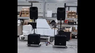 Samson Auro D415 + Samson DB1500A Sub Active Speaker soundcheck test Professionele audio