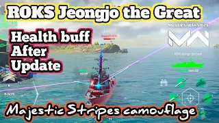 Modern Warships: ROKS Jeongjo the Great health buff after update|Majestic Stripes camouflage #mw