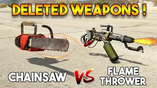 GTA 5 ONLINE : CHAINSAW VS FLAME THROWER (WHICH IS BEST REMOVED WEAPON?)