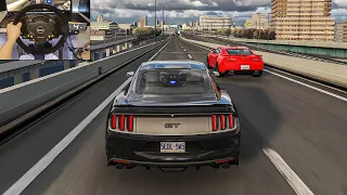 696HP Ford Mustang & 650HP Chevrolet Camaro ZL1 Convoy - Assetto Corsa | Thrustmaster T300 RS