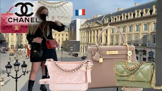CHANEL TRY ON SHOPPING VLOG in PARIS (plus Louis Vuitton, Hermes, Fendi, Bottega & More)