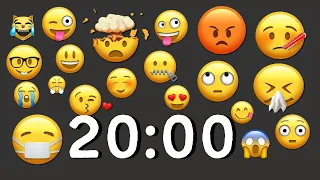 100 EMOJI ANIMATION : 20  Minute Countdown Timer With Background Music