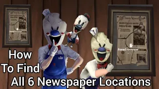 Ice Scream 6 All 6 Newspaper locations And Code Sequence | how to get secret cutscene in ice scream6