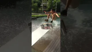 Wakeskating frontside flip regular and switch