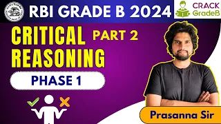 Critical Reasoning- 2 for RBI Grade B 2023 Phase 1 exam.
