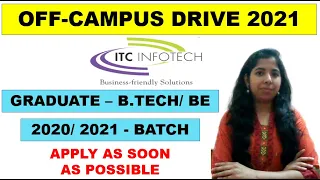 ITC Infotech Off Campus Drive 2021 | Off Campus Drive | Btech/ BE 2020, 2021 Batch