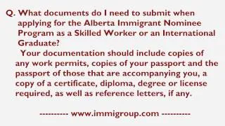 What documents I need to submit for  AINP as a Skilled Worker or an International Graduate?