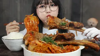 Braised beef ribs with aged kimchi🍖Mukbang Asmr