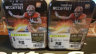 NEW PRODUCT!! 2024 Mystery NFL Football tins! 2 Christian McCaffrey tin rips! Good product for the $