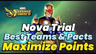 Nova Trials! MAXIMIZE POINTS! UPDATED BEST PACTS & TEAMS! Difficulty 8 | MARVEL Strike Force
