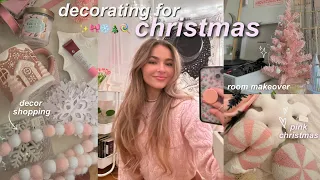 decorating my room for christmas ✨🍭❄️ decor shopping, haul, decorate w/me & updated room tour