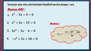 Roots of the Quadratic Equation Formula ABC