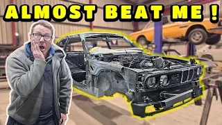Hacking out the rust on Colin Furze BMW E30 THAT ALMO