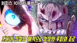 [원피스 1010화 풀버전 리뷰]드디어 패왕색 류오 사용!? 전설급 해적으로 성장한 루피와 조로...