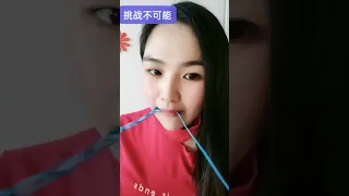 Pretty Chinese Girl's Tongue Has An Unusual Talent