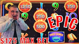 $125 Max Bet & EPIC JACKPOTS On High Limit Ultimate Fire Link Slot