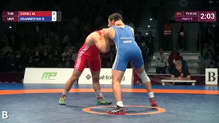 BRONZE FS - 65 kg: M. ZOPALI (TUR) df. G. OGANNESYAN (UKR), 5-5