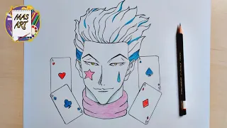 تعلم رسم هيسوكا من أنمي القناص خطوة بخطوة للمبتدئين |رسم أنمي |How to draw Hisoka| (Hunter x Hunter)