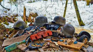 EXCAVATION OF A GERMAN DUGOUT FULL OF WWII ARTIFACTS / WWII METAL DETECTING