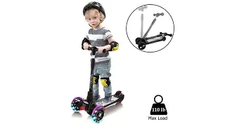 Yoleo Kick Scooter for Kids, Kids Scooter with 3 Big NEO Wheels and Extra Safe Wide Dec