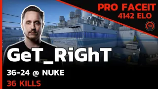 GeT_RiGhT IS UNSTOPPABLE on FACEIT🔥 (NUKE) FACEIT LVL 10 / CSGO POV / Aug 15, 2023