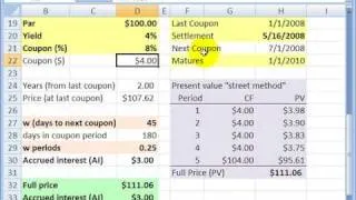 Accrued interest (clean versus dirty bond price)