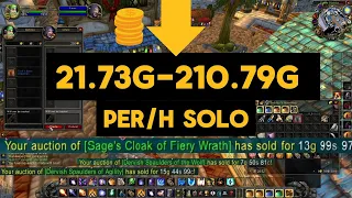 The Best WOW Solo Gold  Farm At Level 25 In Season Of Discovery Classic WOW 21.73-210.79G Per Hour.