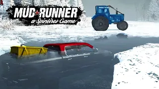 Вытаскиваем из Реки Утонувший Пикап - SpinTires: MudRunner