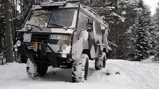 Äntligen vinterkörning! David provar mina däck och Viktor kör med en snökedja - TGB11 - Unimog 406