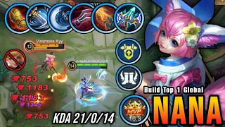 21 Kills No Death!! Unstoppable Nana with Marksman Build - Build Top 1 Global Nana ~ MLBB