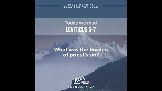 February 27 (Leviticus 5-7) | Bible Reading Plan for the Year