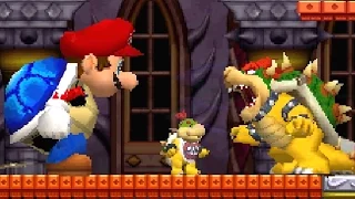 New Super Mario Bros DS - Giant Blue Shell Mario vs Final Boss