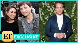 Mila Kunis and Ashton Kutcher Are Insanely Jealous of Sam Heughan's 'Six-Pack' (Exclusive)