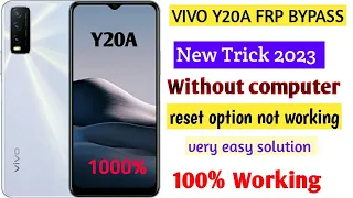 Vivo Y20A Frp Bypass || Frp Bypass Without PC Google Account Remove Android 12 2023