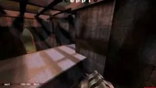 Quake 3 q3dm6 bridge to rail jump