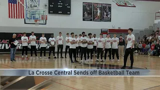 La Crosse Central students and fans send off the boys basketball team