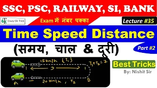 Time and Distance | समय, चाल & दूरी | Part #2 | Time Speed and Distance Trick | Math's Lecture #35