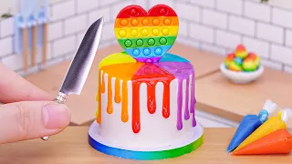 Chocolate Rainbow Cake 🌈 Colorful Miniature Rainbow Pop It Chocolate Cake Recipe | Mini Bakery