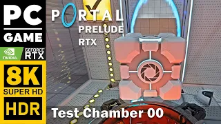 Test Chamber 00 | Portal: Prelude RTX | Walkthrough, No Commentary, 8K, RTX